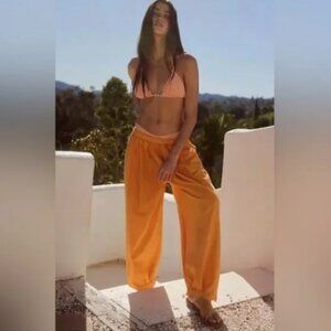 Free People To The Sky Parachute Pants In Apricot Size Medium